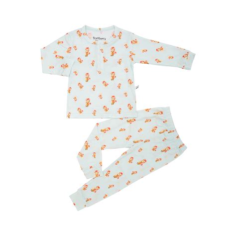 Long Sleeves Pajama Set, Dragon Print - Bamberry Baby