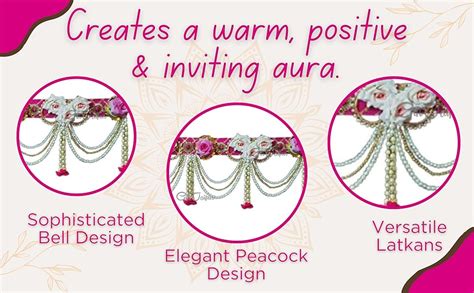 GIFT JAIPUR MDF Wood Pink Less & Flower Style Toran (TL-36) Thoranam ...