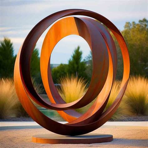 Metal Circle Corten Steel Garden Sculpture OAS-CSG7 - salestatue in ...