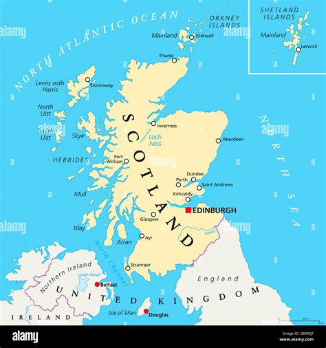 Independent Scotland political map with capital Edinburgh, national Stock Photo: 108738967 - Alamy