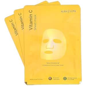 Buy Aurasylph Vitamin C Face Sheet Mask – Brightening & Glow Boosting ...