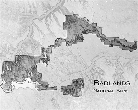 Badlands National Park Poster Map Art South Dakota - Etsy