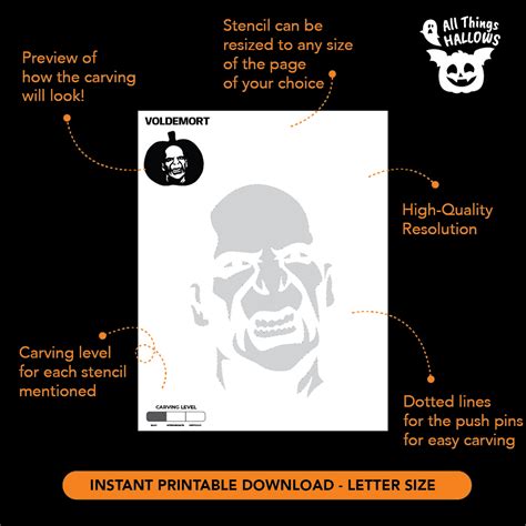 Voldemort Pumpkin Stencil - Allthingshallows.com – AllThingsHallows