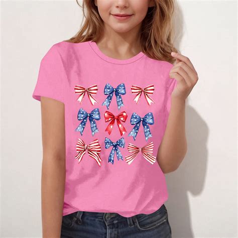 Frwgonr Big Girls 4th of July Tees Boys American Flag Shirt Patriotic ...