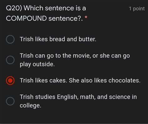 which sentence is a compound sentence - Brainly.in