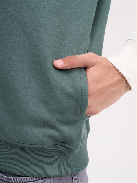 Men's Green Solid Full Sleeves Hoodies – Sparkyjeans