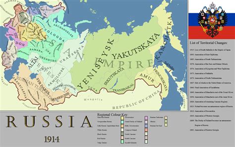 Russian Empire Map 1914