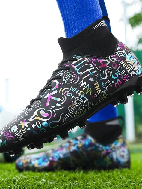 Men High-Top Football Shoes With Long Studs, Suitable For Professional ...