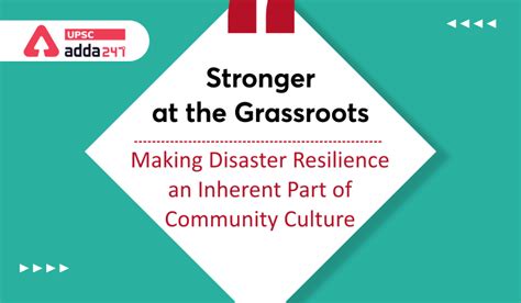 Stronger at the Grassroots- Making Disaster Resilience an Inherent Part ...