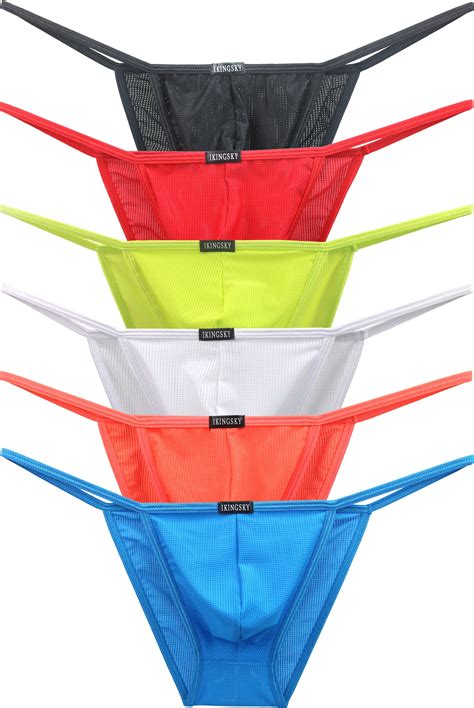 Buy iKingsky Men's Low Rise Breathable Bikini Underwear Sexy Brazilian ...