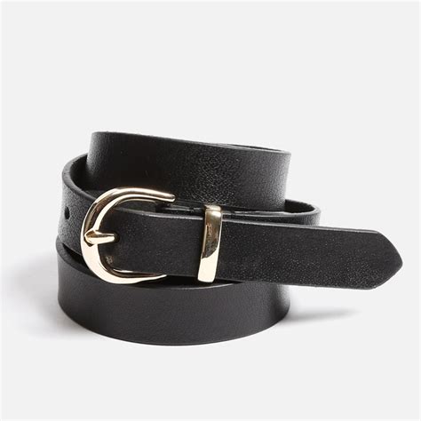LEATHER SKINNY BELT-BLACK