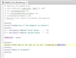 Addition of Two Numbers in Python 的图像结果