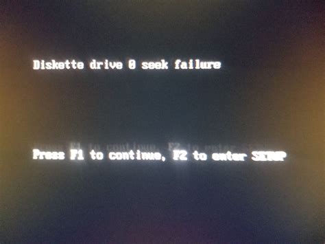 How to fix "Diskette drive 0 seek failure"