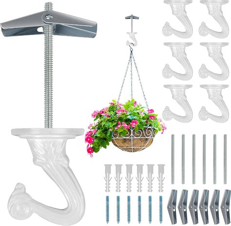 Amazon.com: Aidoclip 6 pcs Ceiling Hooks for Hanging Plants,Hanging ...