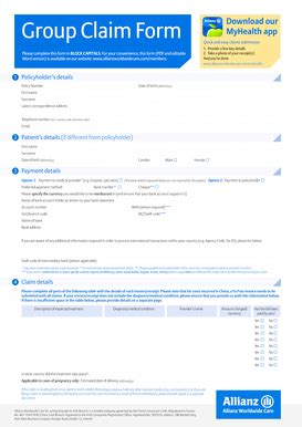Fillable Online Claim Form - PDF Version - Allianz Worldwide Care Fax ...