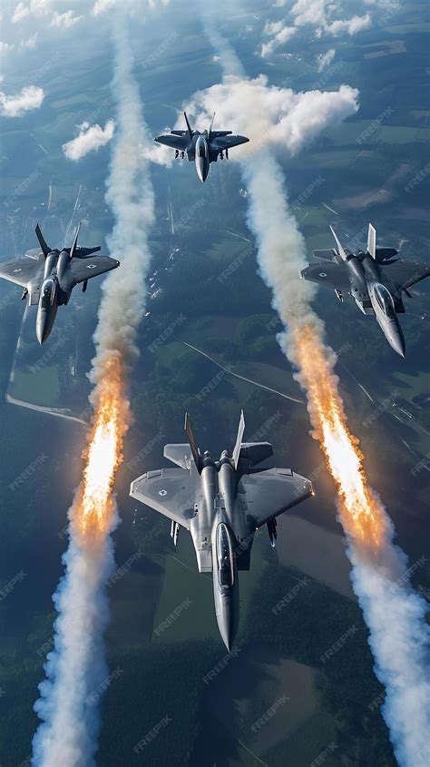 A group of jets flying in formation with the words air force on the ...
