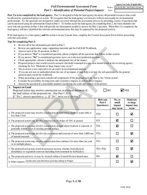 Fillable Online New York Full Environmental Assessment Form Part 2 Fax ...