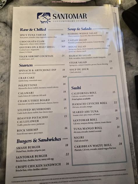 Online Menu of Santomar Contemporary Cuisine Restaurant, Midland, Texas ...