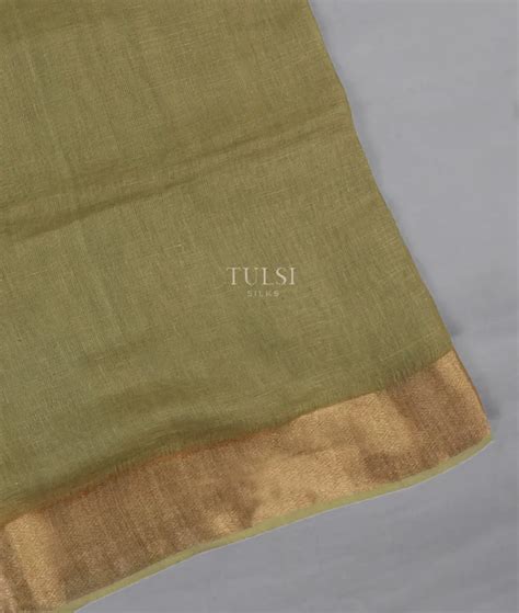 Buy Green Handwoven Linen Saree T640505