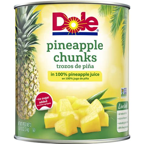 Dole Pineapple Chunks in 100% Pineapple Juice, 106 oz Can - Walmart ...