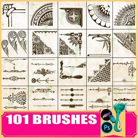 Medieval Retro Brushes and Stamps | Procreate & Photoshop Vintage ...