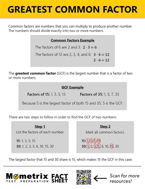 a poster with the words greatest common factor