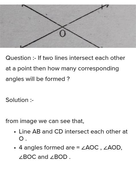 2) If two lines intersect each other at a point then how many ...
