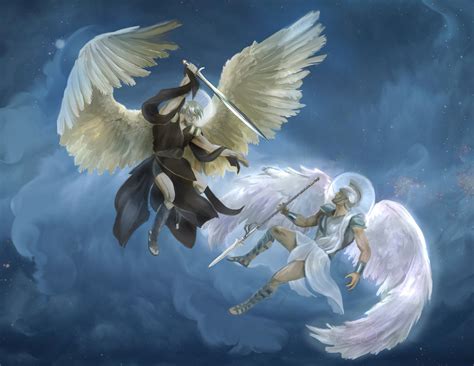 ArtStation - Battle between Michael and Satan