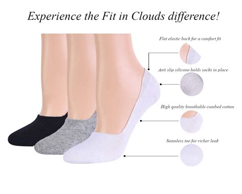 Fit In Clouds Women's Low Cut Cotton Liner Socks, No Show, Size 8-11, 3 ...