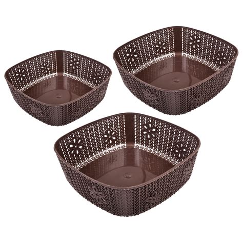 Kuber Industries Woven Design Multipurpose Square Shape Basket Ideal ...