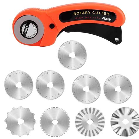 HASTHIP® 45mm Rotary Cutter with 9pcs 5 Types Extra Blades Automatic ...