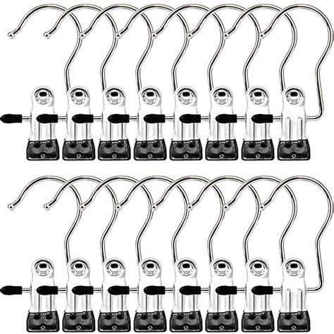MeeTo Stainless Steel Clip Hook Hanging Clips for Laundry Clips with ...