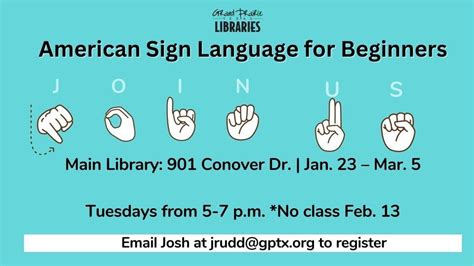 American Sign Language for Beginners, Grand Prairie Libraries, 23 ...