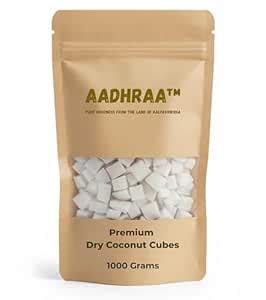 AADHRAA Premium Tiptur Dry Coconut Cubes | Naturally Sun-Dried Copra ...