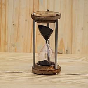 Iram Enterprises Wooden and Brass Sand Timer Hour Glass Sandglass Clock ...