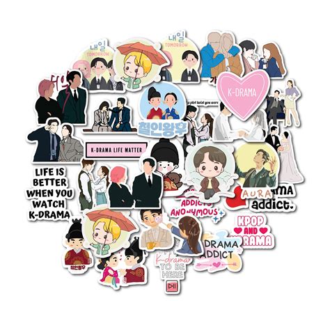 Buy 30 PCs K Drama Theme Scrapbook Stickers for journals A4 Size Online ...