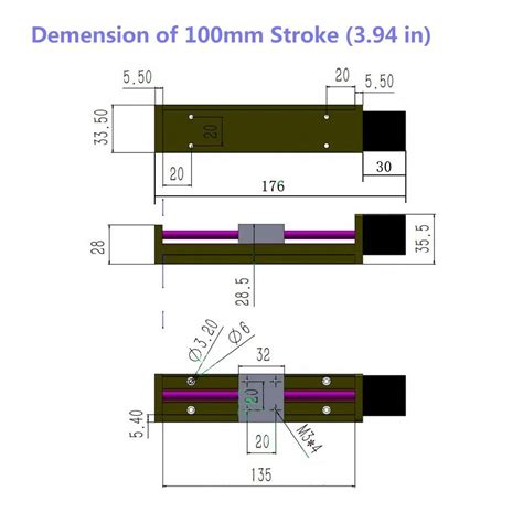 Buy CNC Sliding Table Lead Screw Precision Travel Length 50mm/100mm ...