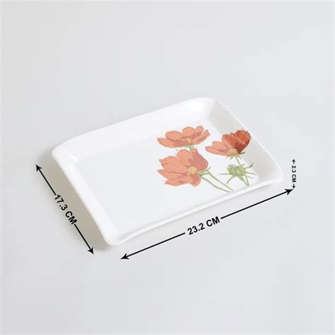 Buy Meadows Theme Peony Multicolour Printed Rectangular Melamine ...