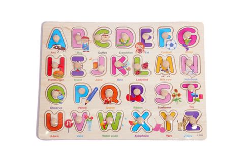 AARL Capital Letters ABCD English Alphabets And Numbers Wooden Puzzle ...