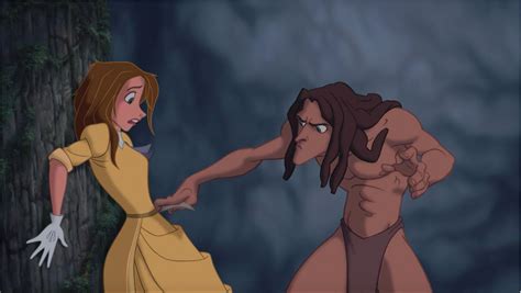 Tarzan about to take away the drawing from Jane | Tarzan disney, Tarzan ...