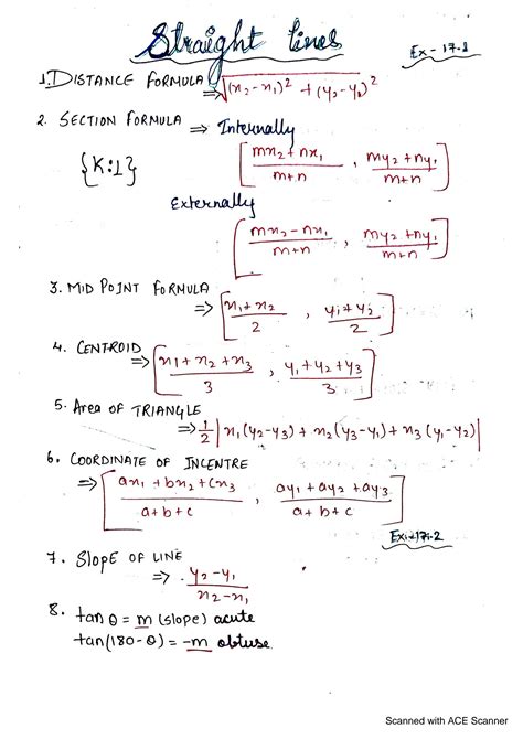 Image result for Straight Line Formulas KEAM Maths