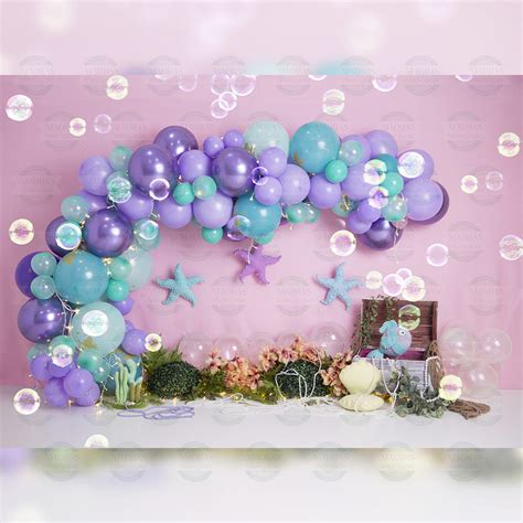 Lilac Mermaid - Printed Backdrop - Fabric - 5 by 7 feet | Madras Prop Store