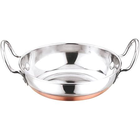 Buy Jaipurwala Copper Bottom Steel 25 cm Kadhai , Silver Online at Low ...