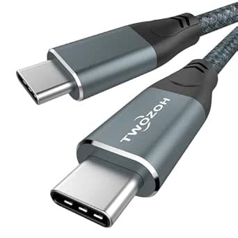 Twozoh USB C to USB C Cable 100W 10FT, Nylon Braided USB 3.2 Gen 2X2 ...