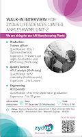 Walk-In Interview Zydus Lifesciences Ltd on 16th Dec 2025 in Ankleshwar ...