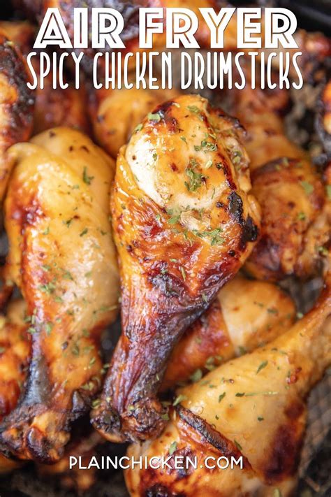 Air Fryer Spicy Chicken Drumsticks - Plain Chicken | Recipe | Drumstick ...