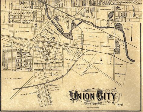 1876 Union City Plat Map