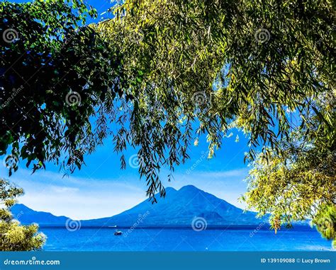 Atitlan & Toliman Volcanoes, Lake Atitlan, Guatemala Stock Photo ...