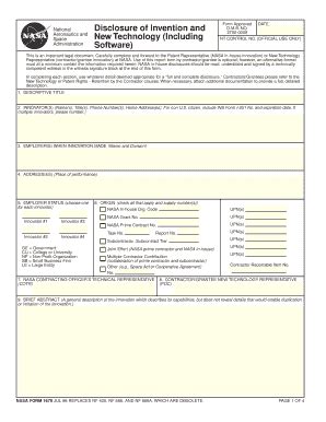 1998 NASA Form 1679 Fill Online, Printable, Fillable, Blank - pdfFiller
