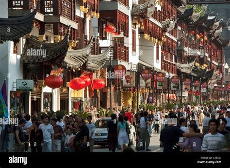Chenghuangmiao Street with Travelers and Stock Footage Video (100% ...